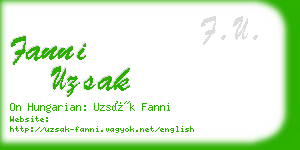 fanni uzsak business card